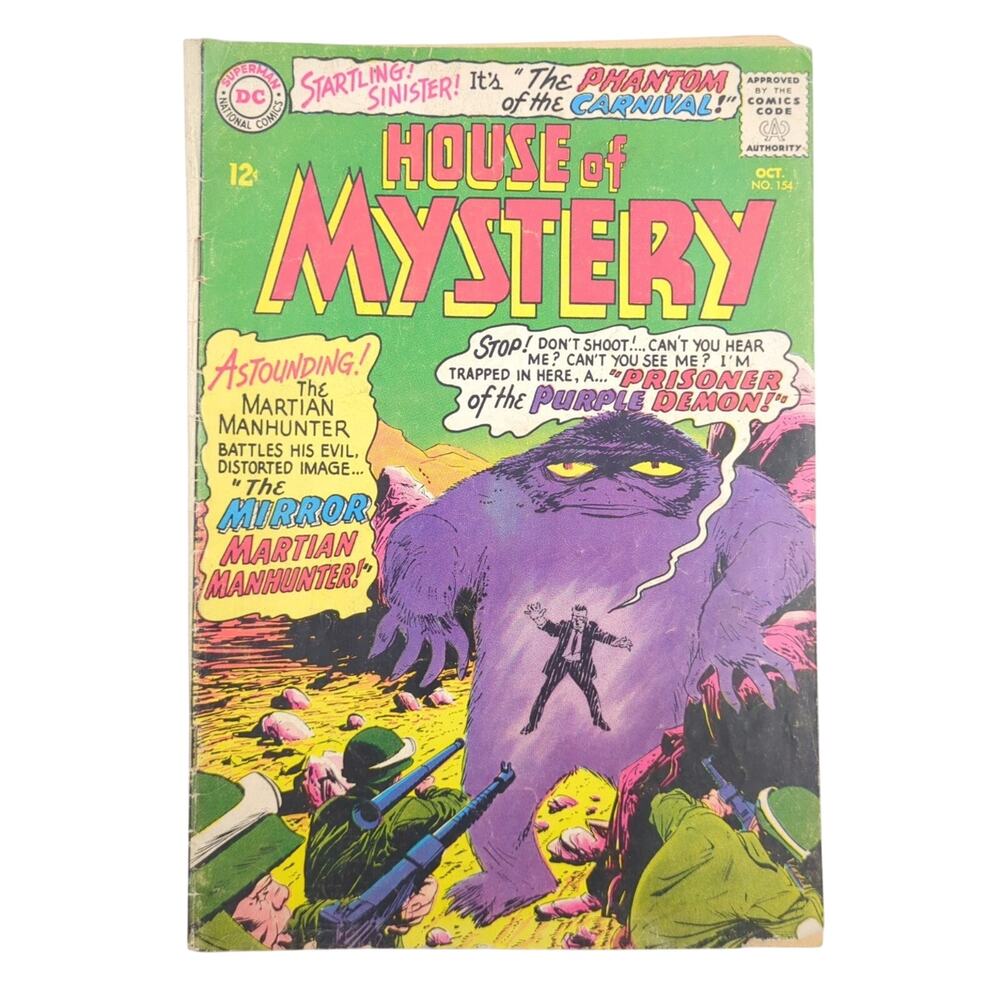 HOUSE of MYSTERY #154 DC Comics Martian Manhunter Silver Age 1965 Mid Grade Plus